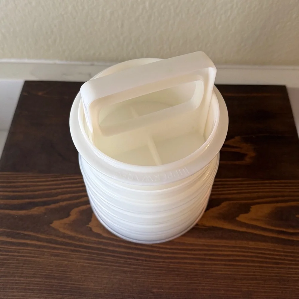 Vintage Tupperware Hamburger Press and Storage 6-piece